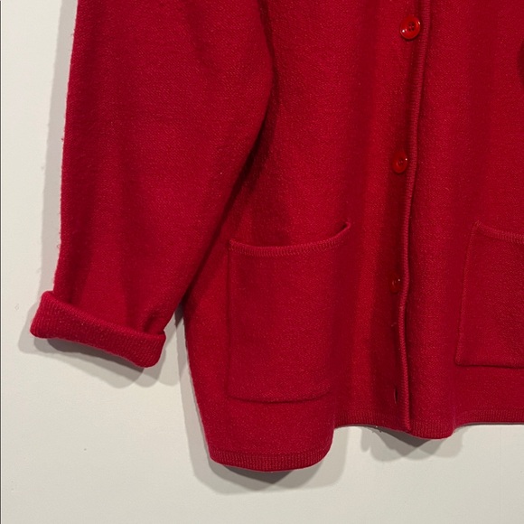 Cherokee Vintage Button Up Hooded Wool Sweater in Red Size XL - Picture 4 of 11